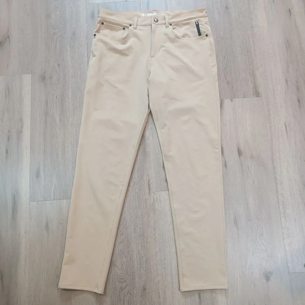 Fourlaps Athletic Fit Performance Stretch Pants Khaki Mens 32x32 Style 1072